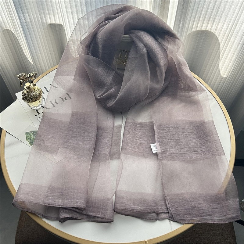 Fashion Plaid Scarf With Gold Trim