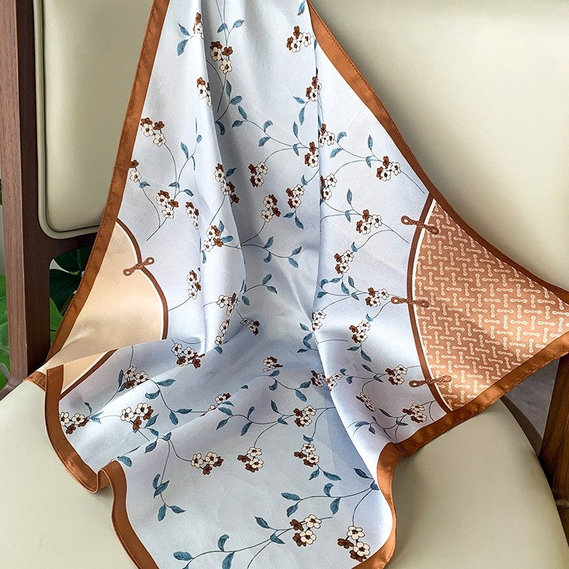 Malaysian Print Square Silk Scarf
