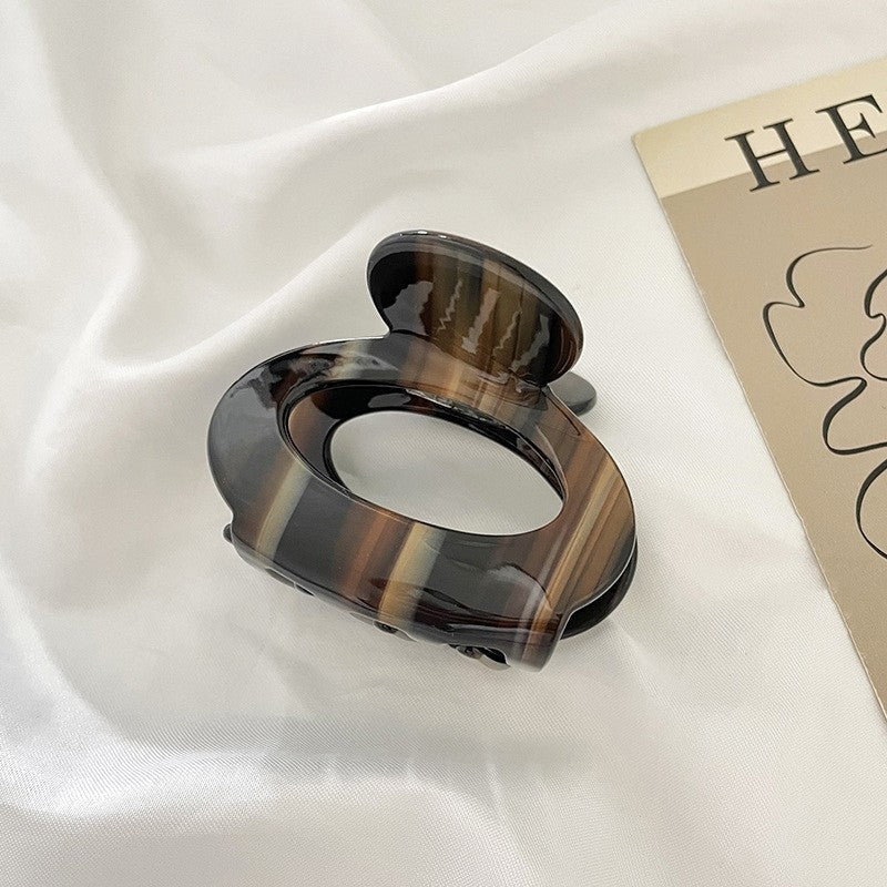 Hollowed-Out Oval Hair Claw Clip