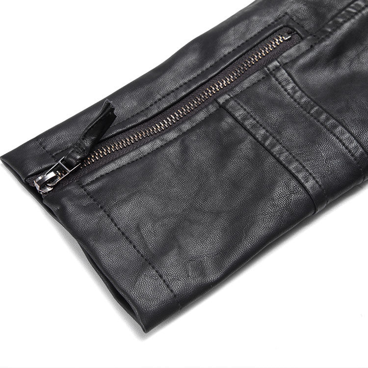 Punk Style Rivet Design PU Leather Women Jacket