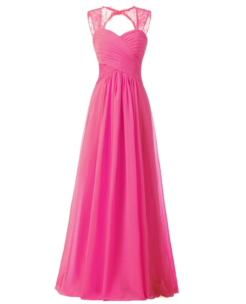 Women Elegant Sleeveless Lace Long Evening Dresses-Dresses-Free Shipping at meselling99