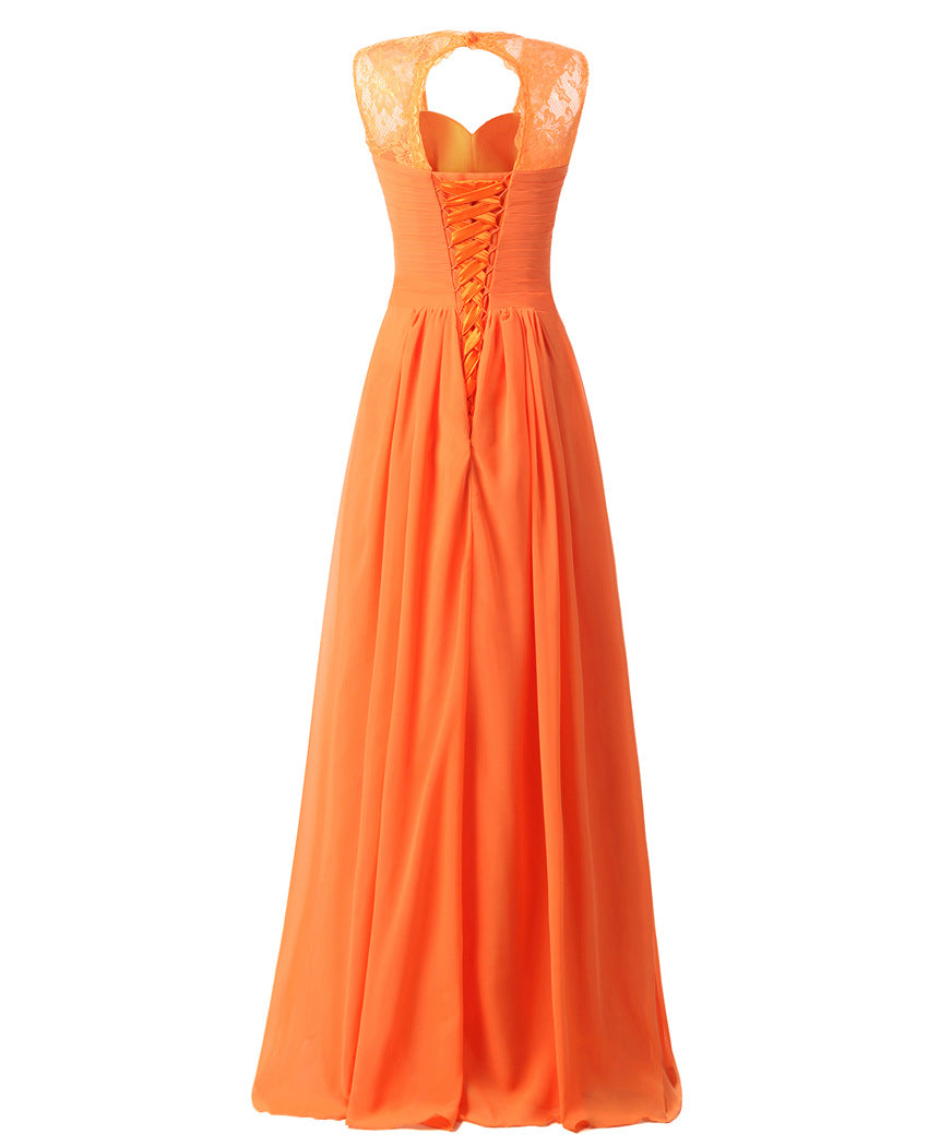 Women Elegant Sleeveless Lace Long Evening Dresses-Dresses-Free Shipping at meselling99