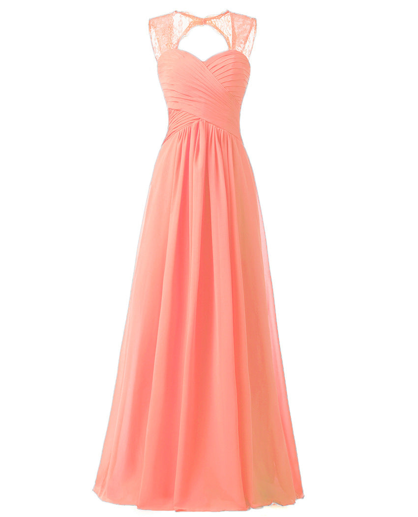 Women Elegant Sleeveless Lace Long Evening Dresses-Dresses-Free Shipping at meselling99