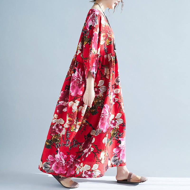 Women Plus Sizes Long Dresses-Dresses-Free Shipping at meselling99