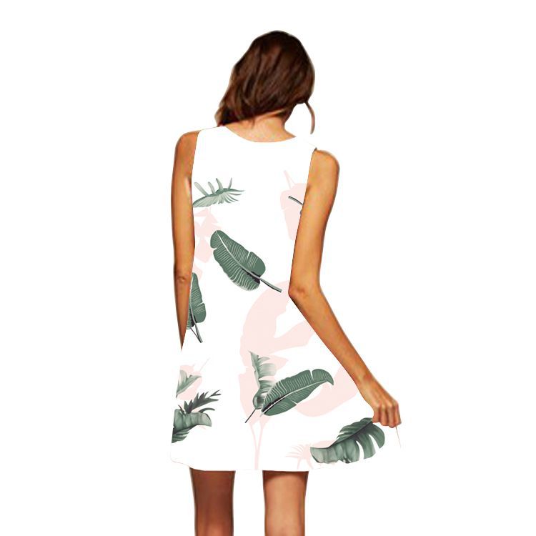 Casual Sleeveless Floral Print Summer Short Dresses