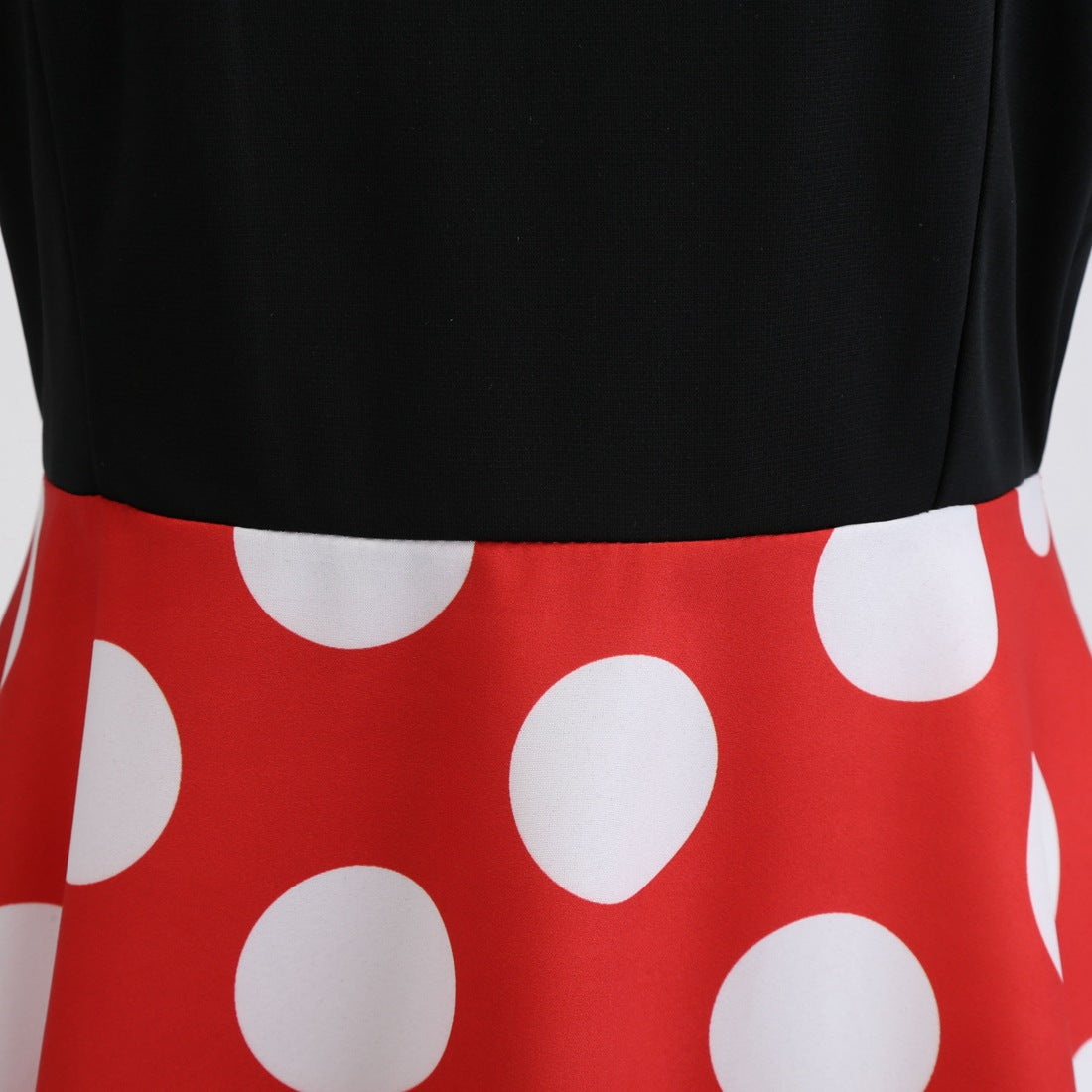 Red Plus Sizes Round Neck Polk Dot Dresses-Vintage Dresses-Free Shipping at meselling99
