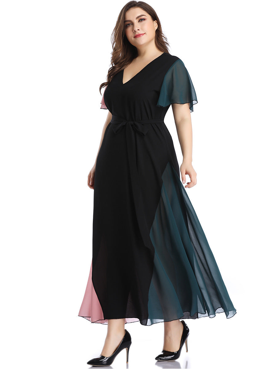 Plus Sizes Fashion Chiffon Women Long Maxi Dresses-Plus Size Dresses-Free Shipping at meselling99