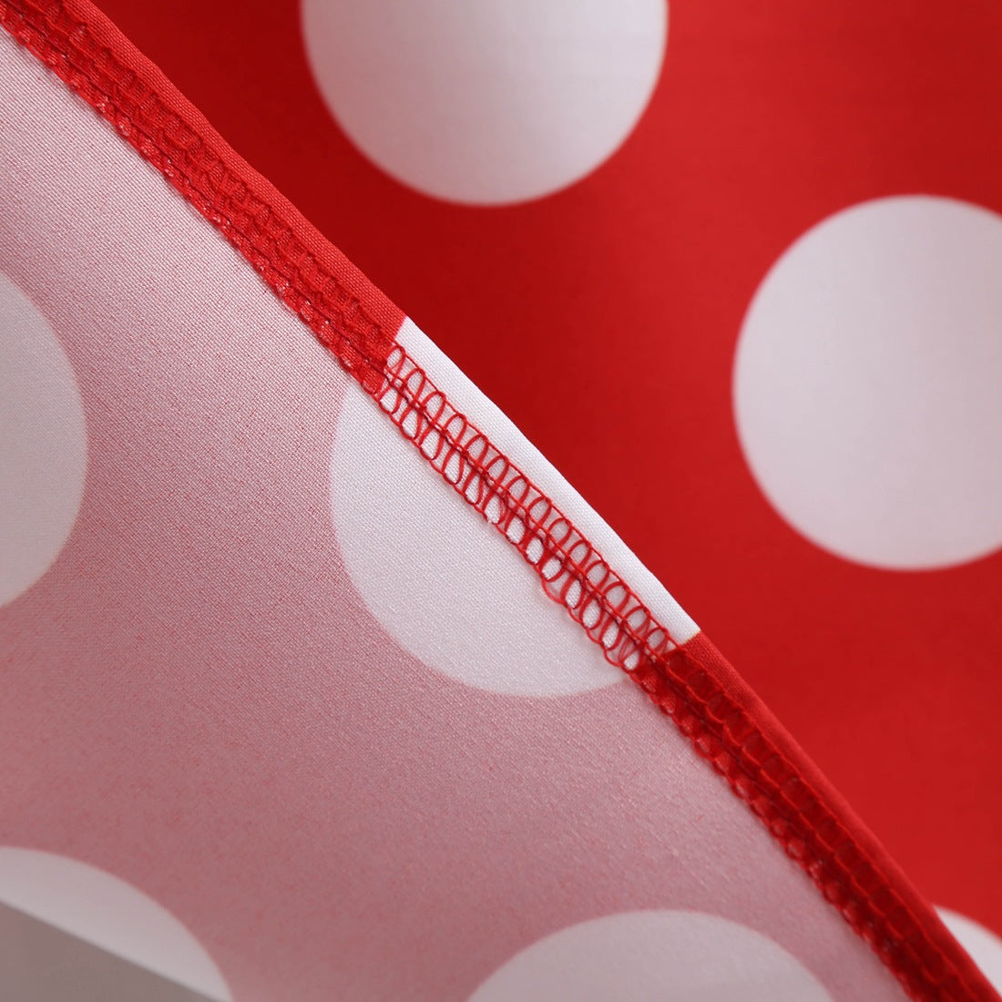 Red Plus Sizes Round Neck Polk Dot Dresses-Vintage Dresses-Free Shipping at meselling99