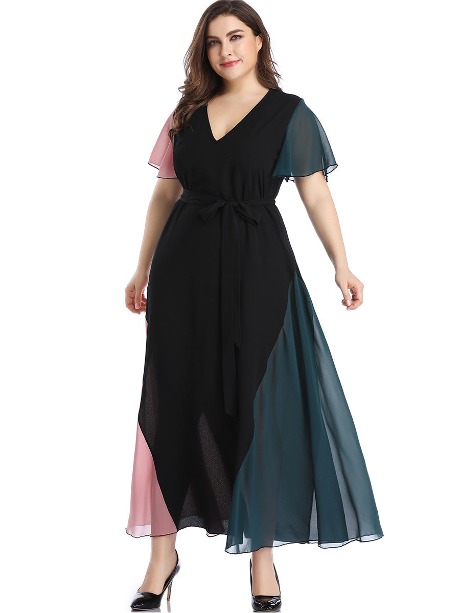 Plus Sizes Fashion Chiffon Women Long Maxi Dresses-Plus Size Dresses-Free Shipping at meselling99