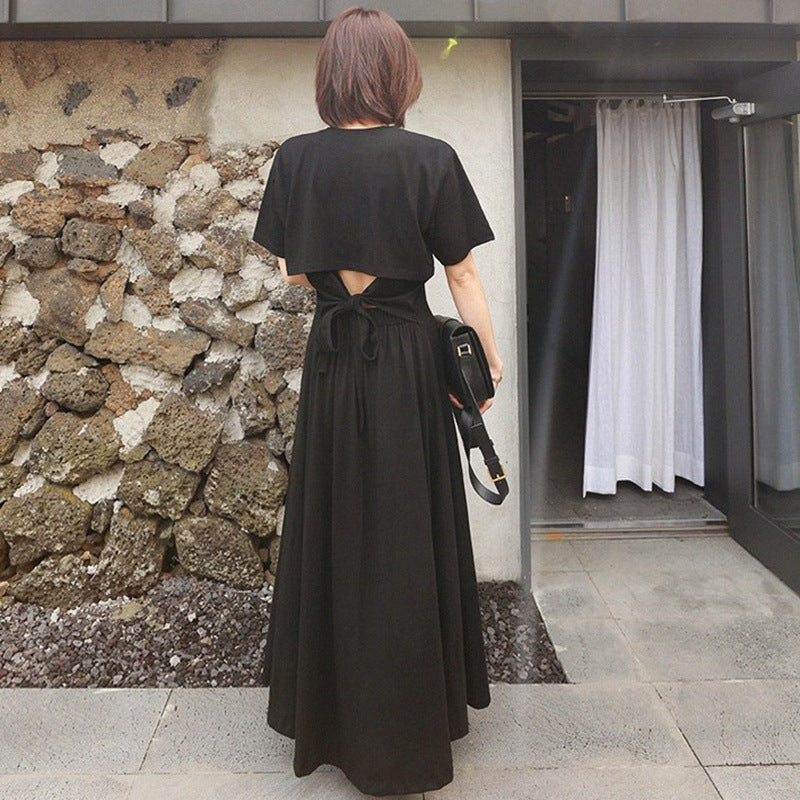 Black Summer Backless Fashion Long Dresses-Dresses-Black-S-Free Shipping at meselling99