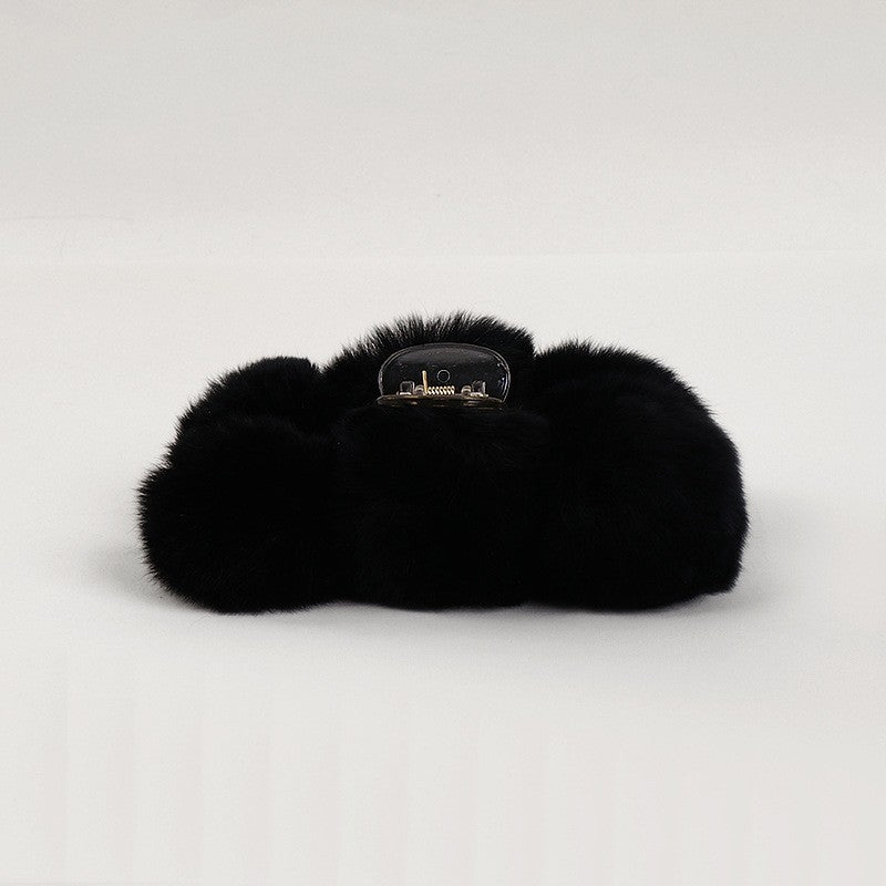 Rex Rabbit Fur Hair Claw Clip