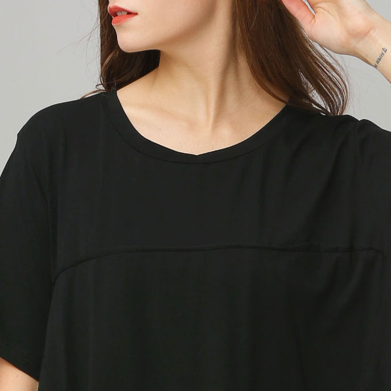 Summer Women Plus Sizes Black Long Cozy Dresses-Dresses-Black-One Size-Free Shipping at meselling99