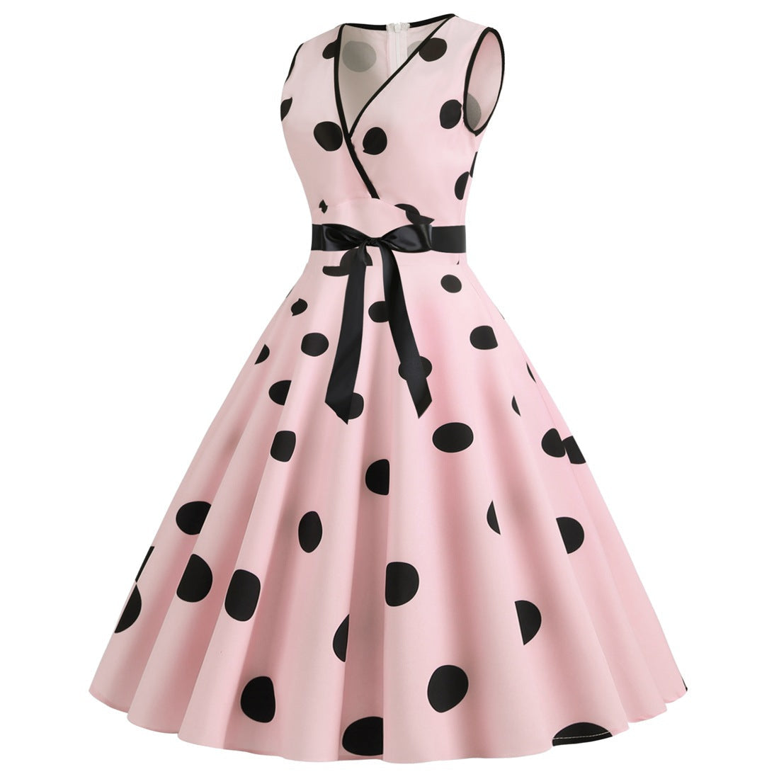 Summer Sleeveless Polka Dot Dresses-Dresses-Free Shipping at meselling99