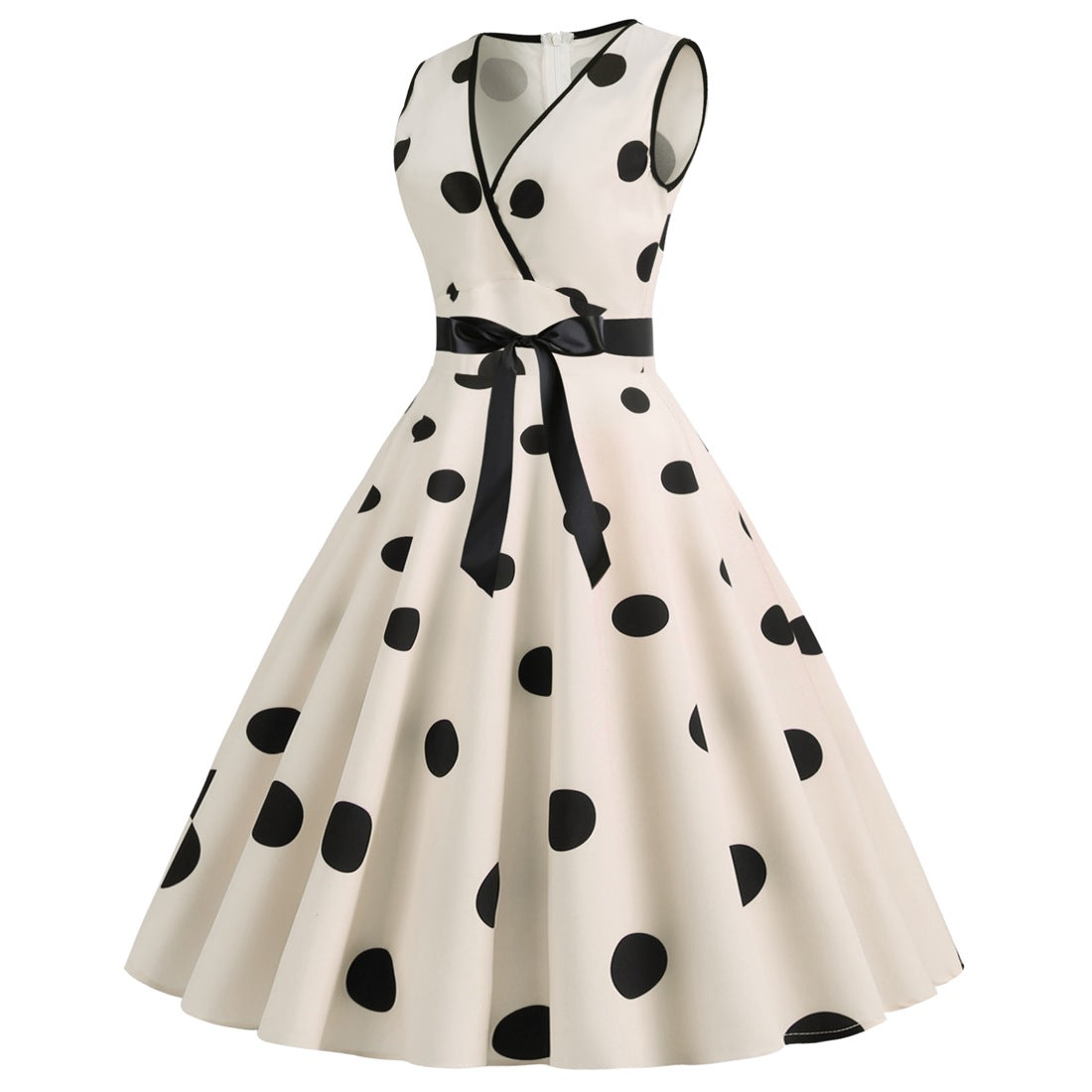 Summer Sleeveless Polka Dot Dresses-Dresses-Free Shipping at meselling99