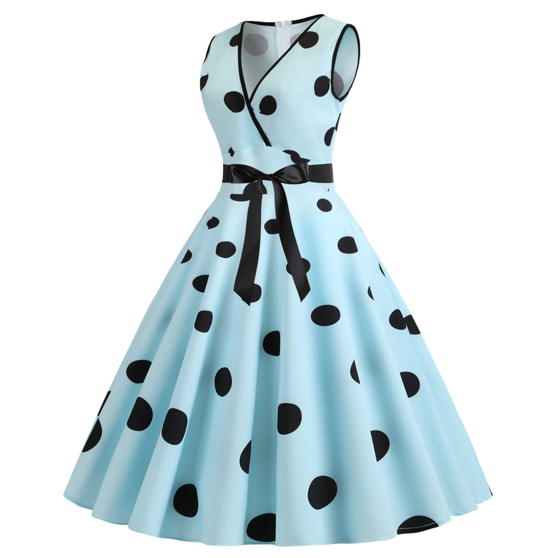 Summer Sleeveless Polka Dot Dresses-Dresses-Free Shipping at meselling99