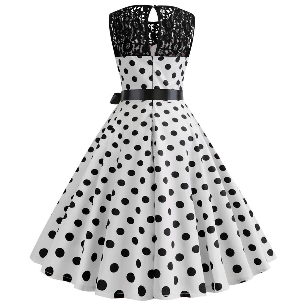 Summer Vintage Dot Print Sleeveless Dresses--Free Shipping at meselling99