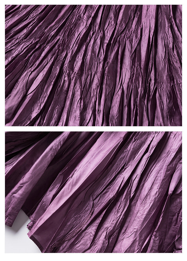 Elegant High-Waisted Solid Color Maxi Skirt