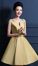 Elegant women short party dresses/Bridesmaid Dresses-Dresses-Gold-US2-Free Shipping at meselling99