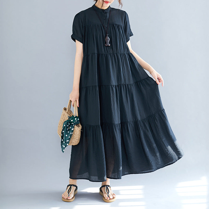 Summer Plus Sizes Black Elegant Long Dresses-Dresses-Black-One Size-Free Shipping at meselling99