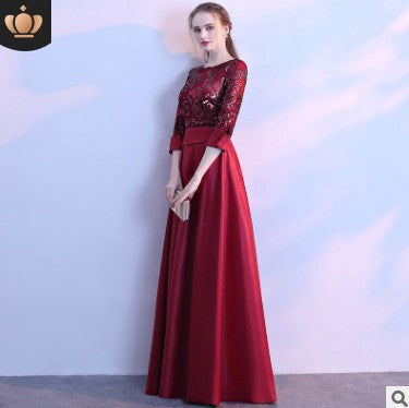 Elegant Brilliant Women Party Long Evening Dresses-Dresses-Wine Red-US2-Free Shipping at meselling99