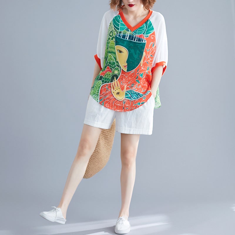 Summer Cartoon Print Plus Sizes Summer T Shirts-Dresses-The same as picture-One Size-Free Shipping at meselling99