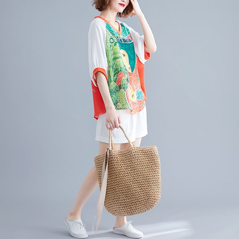 Summer Cartoon Print Plus Sizes Summer T Shirts-Dresses-The same as picture-One Size-Free Shipping at meselling99