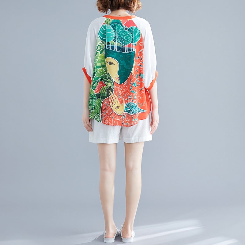 Summer Cartoon Print Plus Sizes Summer T Shirts-Dresses-The same as picture-One Size-Free Shipping at meselling99