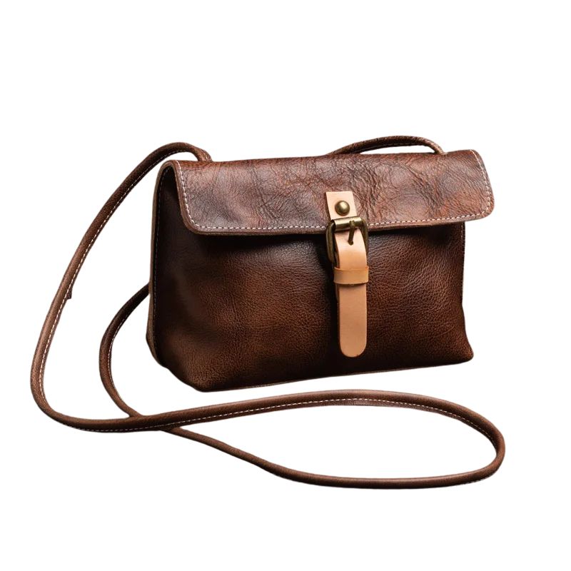 Vintage Genuine Leather Crossbody Bag for Women