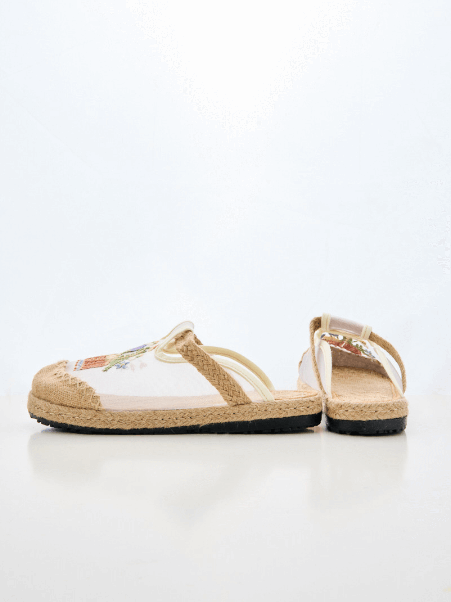 Garden Gala Embroidered Mesh Mules