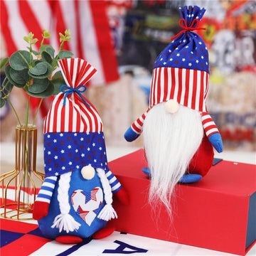 Fabric Plush Gnomes For Independence Day