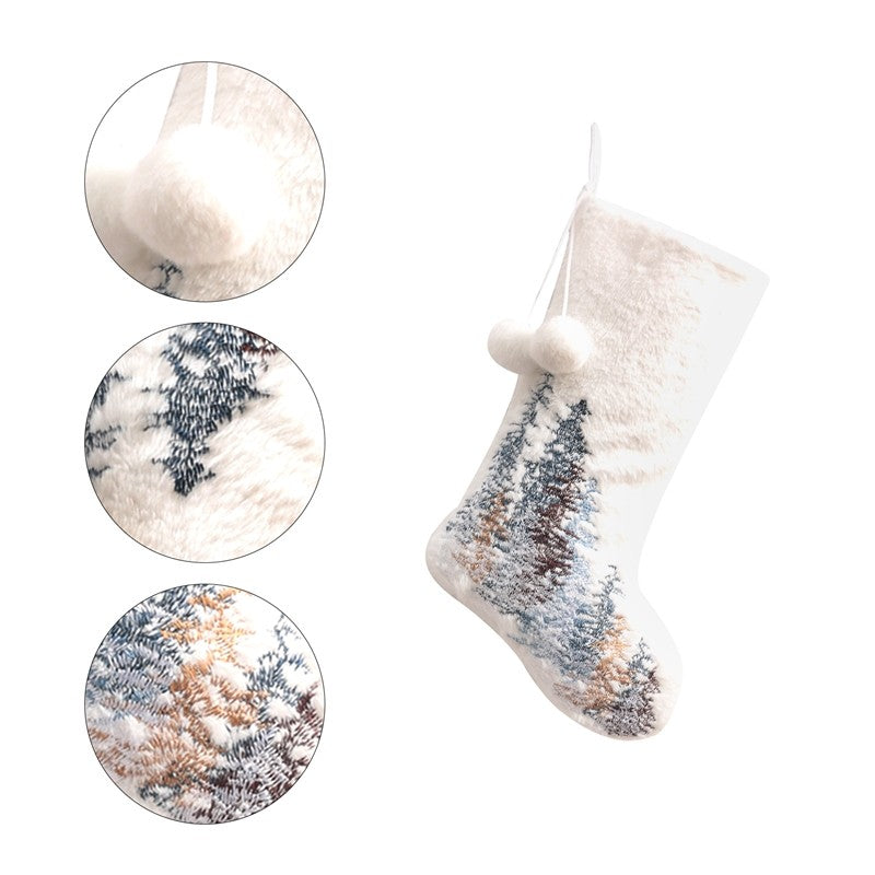 Snowflake Forest Sock Gift Bag Christmas Decoration