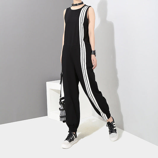 Summer Black Sleeveless Black Sports Jumpsuits