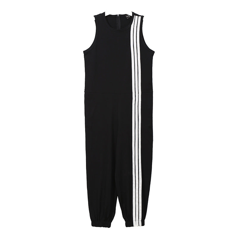Summer Black Sleeveless Black Sports Jumpsuits