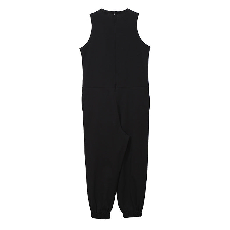 Summer Black Sleeveless Black Sports Jumpsuits