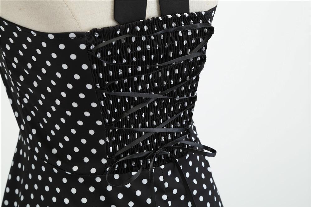 Summer Halter Dot Print Strapless Retro Dresses-Vintage Dresses-Free Shipping at meselling99