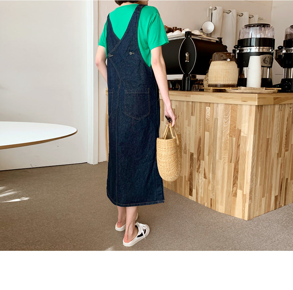 Casual Women A Line Long Jean Dresses-Dresses-Free Shipping at meselling99