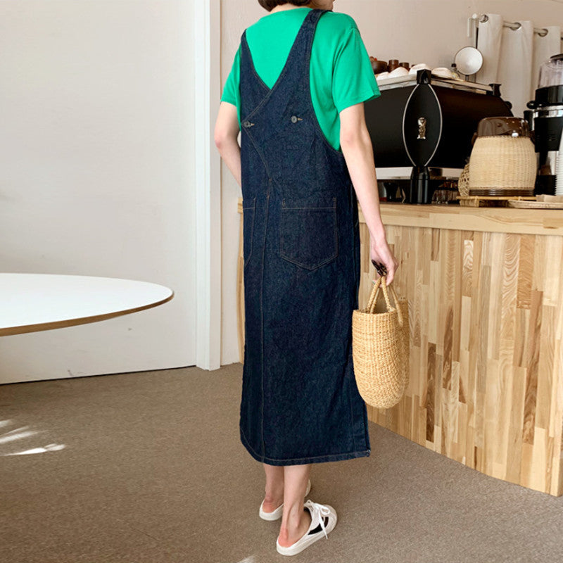 Casual Women A Line Long Jean Dresses-Dresses-Free Shipping at meselling99