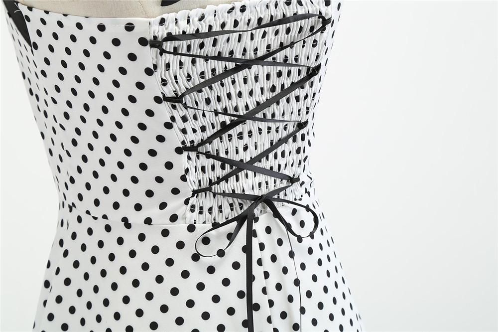 Summer Halter Dot Print Strapless Retro Dresses-Vintage Dresses-Free Shipping at meselling99