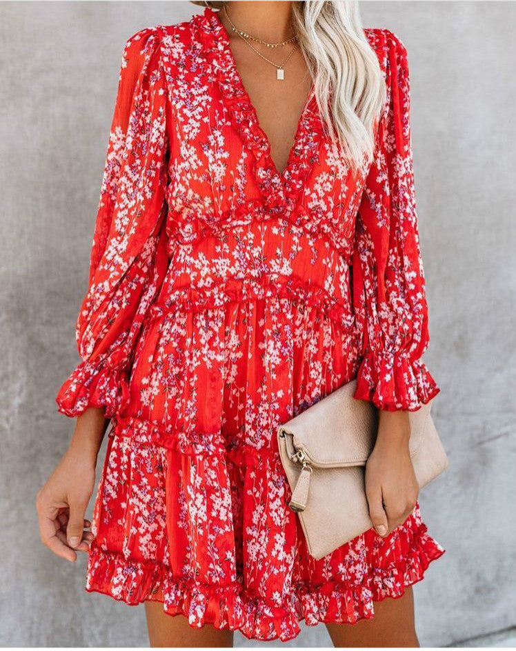 Memorable Floral Open Back Mini Dress