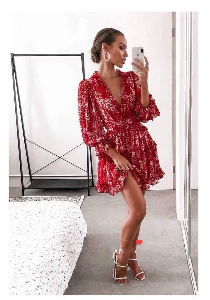 Memorable Floral Open Back Mini Dress