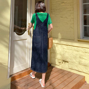 Casual Women A Line Long Jean Dresses-Dresses-Free Shipping at meselling99