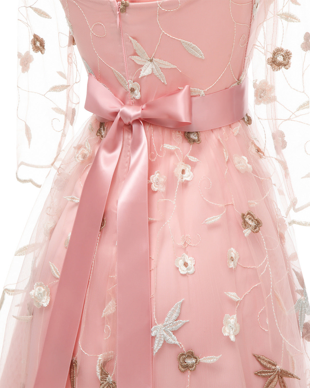 Layered Organza & Lace Mesh Dress