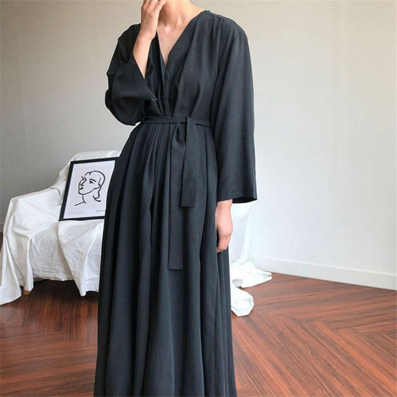 Vintage Loose Long Shirt Cozy Dresses-Dresses-Free Shipping at meselling99