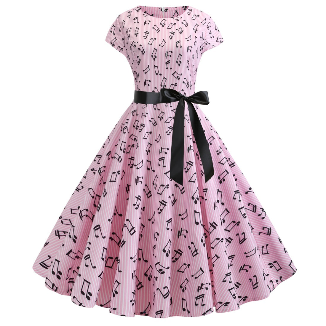 Vintage Music Note Dresses for Women-Dresses-White-S-Free Shipping at meselling99