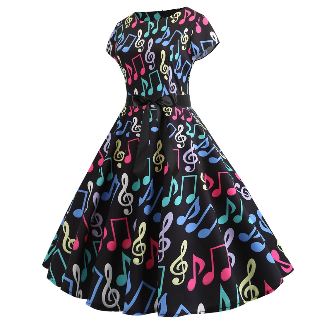 Vintage Music Note Dresses for Women-Dresses-Free Shipping at meselling99