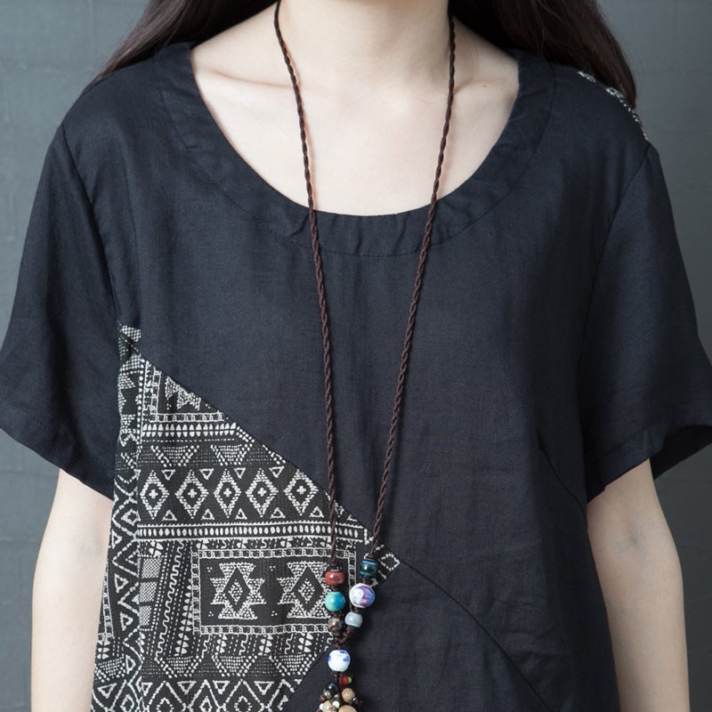 Vintage Summer Short Sleeves Long Dresses-Dresses-Free Shipping at meselling99