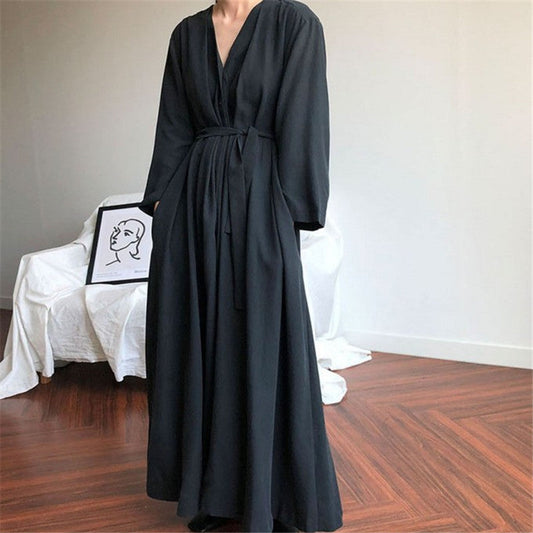 Vintage Loose Long Shirt Cozy Dresses-Dresses-Free Shipping at meselling99