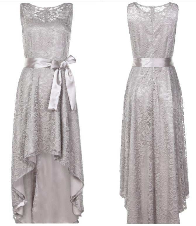 Sexy Sleeveless Plus Size Lace Dresses-Sexy Dresses-Gray-S-Free Shipping at meselling99