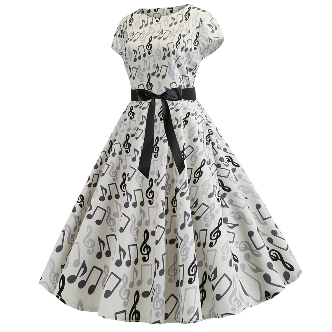 Vintage Music Note Dresses for Women-Dresses-Free Shipping at meselling99