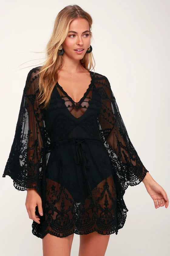 Sexy Lace Short Holiday Bikini Cover Ups